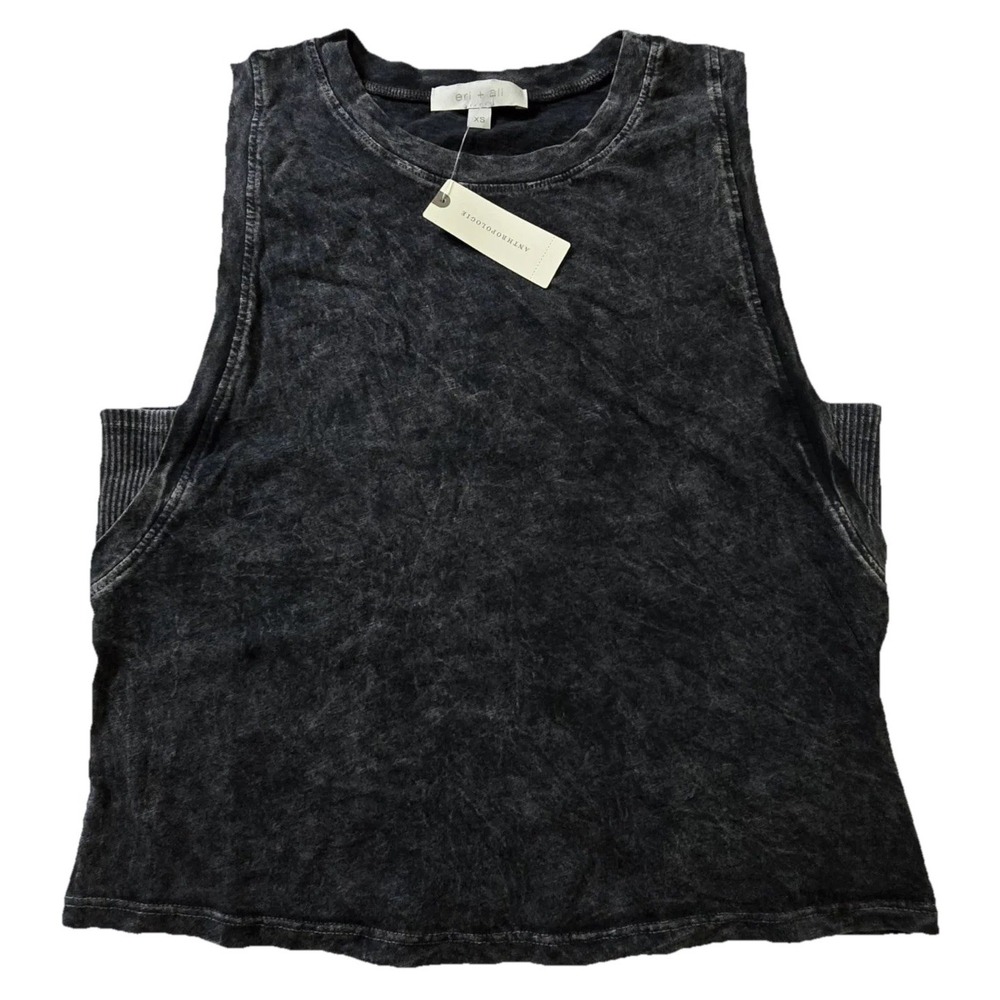 Anthropologie‎ Eri+Ali Tank Top Women's XS Acid Wash Ribbed Sleeveless Pullover